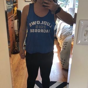 Women’s blue and white lacrosse pinny